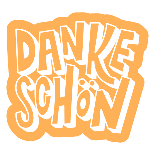 Danke schon orange sticker PNG Design