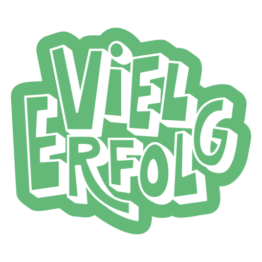 Green sticker with the word viel erfolg on it PNG Design