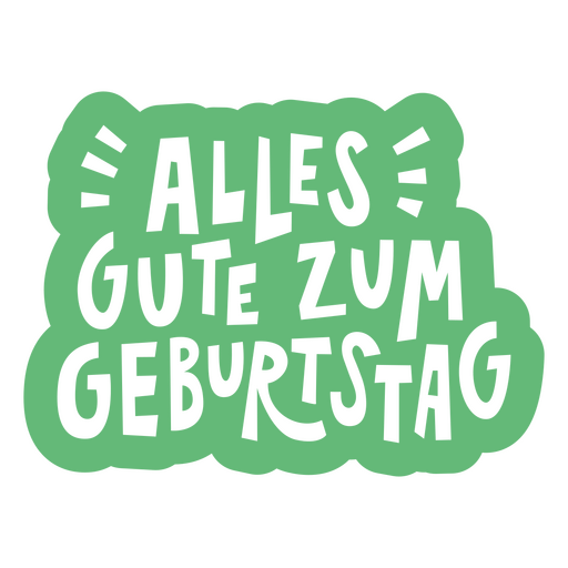 Grüner Aufkleber mit der Aufschrift ?Alles Gute zum Geburtstag?. PNG-Design