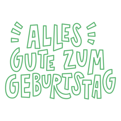 Las palabras &#39;alles gute zum geburtstag&#39; en verde Diseño PNG