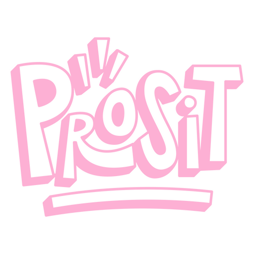 Logotipo rosa con la palabra prosit. Diseño PNG