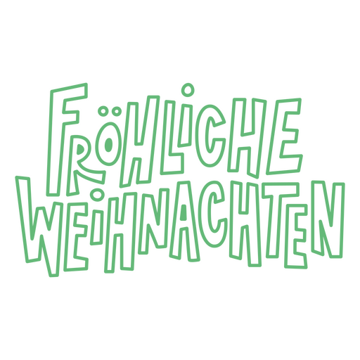 Letras verdes que dicen frohliche weihnachten Diseño PNG