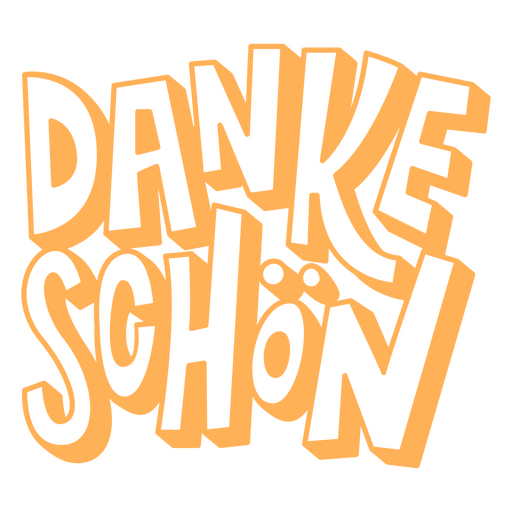 Logotipo de Danke Schon en naranja. Diseño PNG