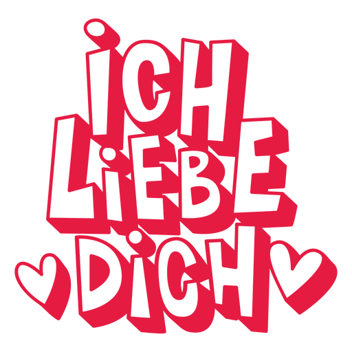 Die Worte ?Ich liebe dich? sind ein rotes Zitat PNG-Design