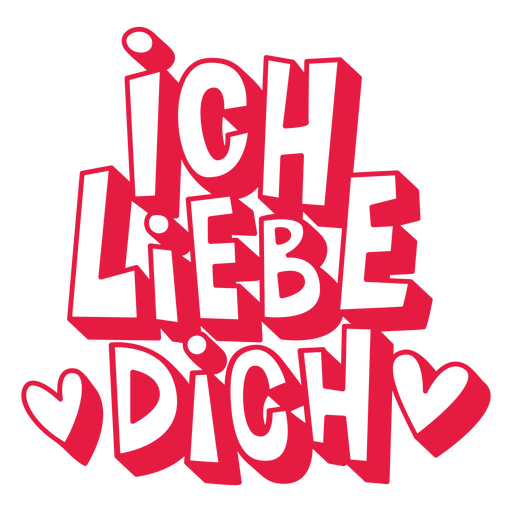 The words ich liebe dich red quote PNG Design