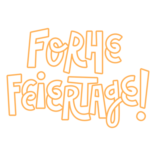 Die Worte für die Feiertage Orange PNG-Design