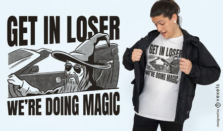Wizard in a car parody t-shirt design