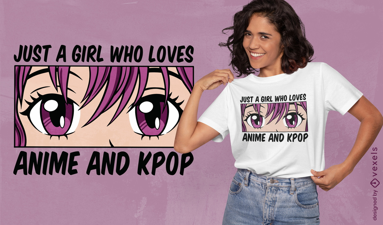 Diseño de camiseta de fanático del anime Kpop