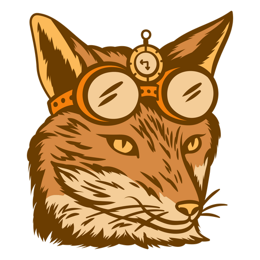Steampunk fox wearing goggles PNG Design