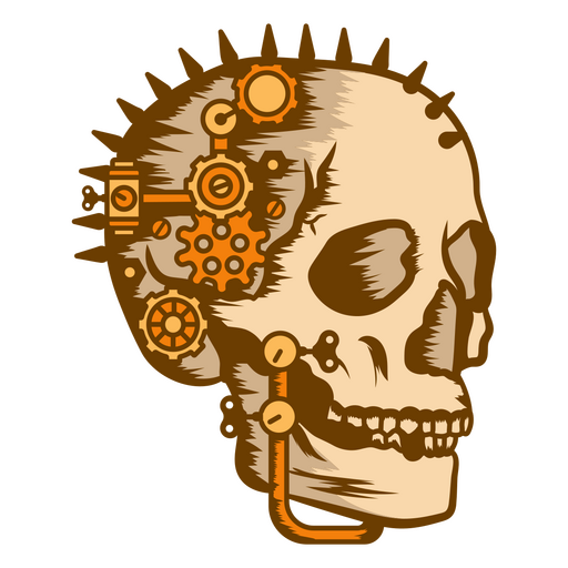 Steampunk skull with gears PNG Design