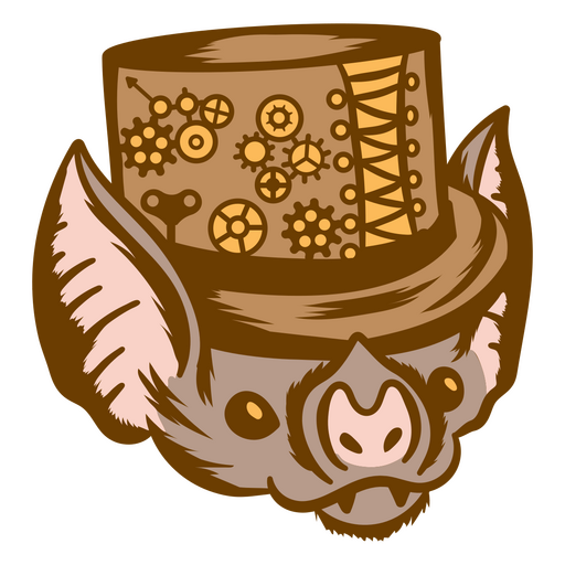 Bastão steampunk em uma cartola Desenho PNG