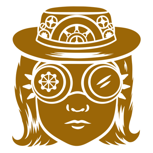 Garota Steampunk de chap?u e ?culos de prote??o Desenho PNG