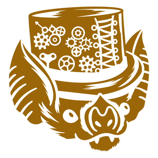 Murci?lago steampunk con sombrero de copa recortado Diseño PNG