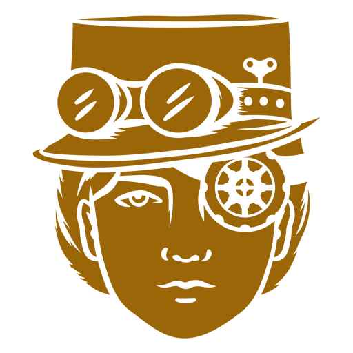 Homem Steampunk com chap?u e ?culos de prote??o Desenho PNG