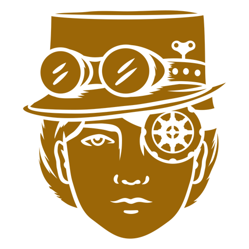 Steampunk man with a hat and goggles PNG Design