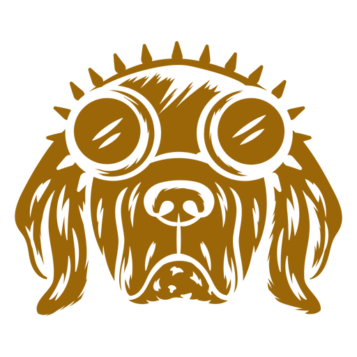 Perro marrón con gafas en la cabeza Diseño PNG