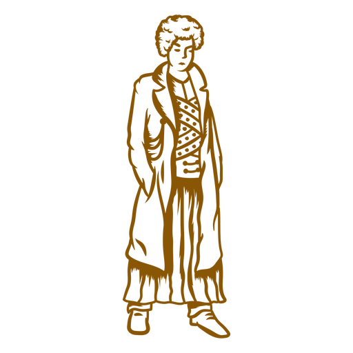 Zeichnung eines Mannes im Mantel PNG-Design