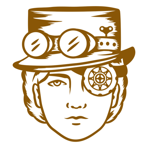 Homem steampunk com chapéu e óculos de proteção Desenho PNG