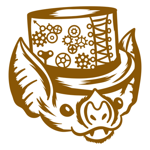 Trazo de sombrero de copa de murciélago steampunk Diseño PNG