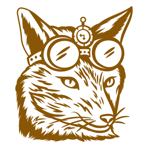 Raposa Steampunk usando óculos de proteção Desenho PNG