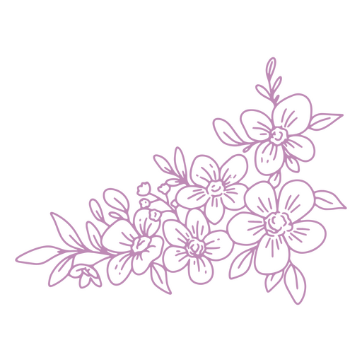 Diseño de flores moradas. Diseño PNG