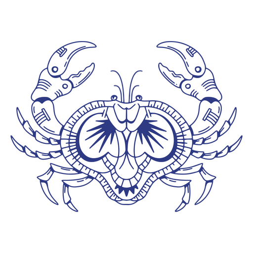Blue crab with claws PNG Design