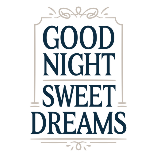 Buenas noches dulces sueños serif Diseño PNG