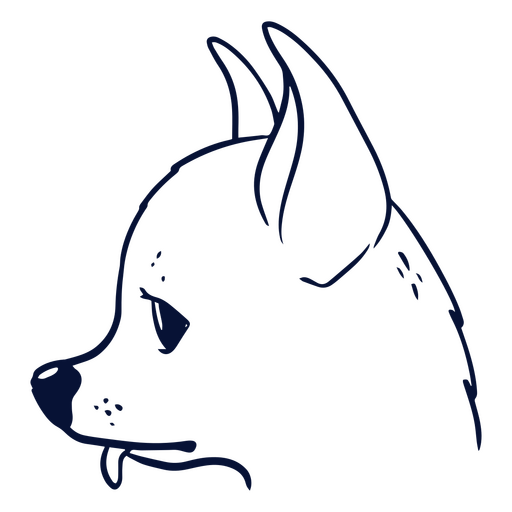 Chihuahua profile line png PNG Design