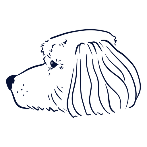 Ilustração em preto e branco da cabeça de um cachorro Desenho PNG