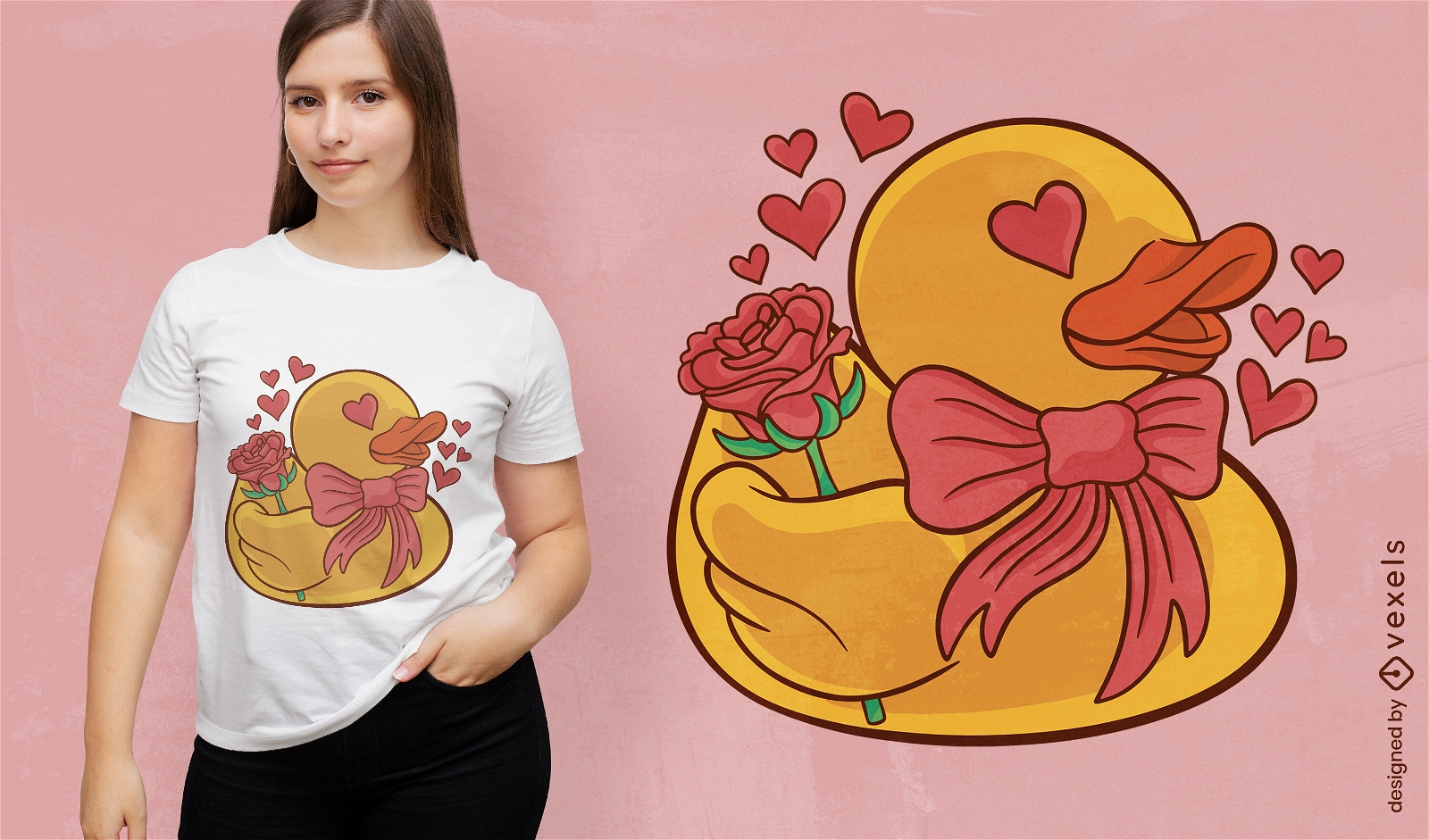 Rubber duck valentines day t-shirt design