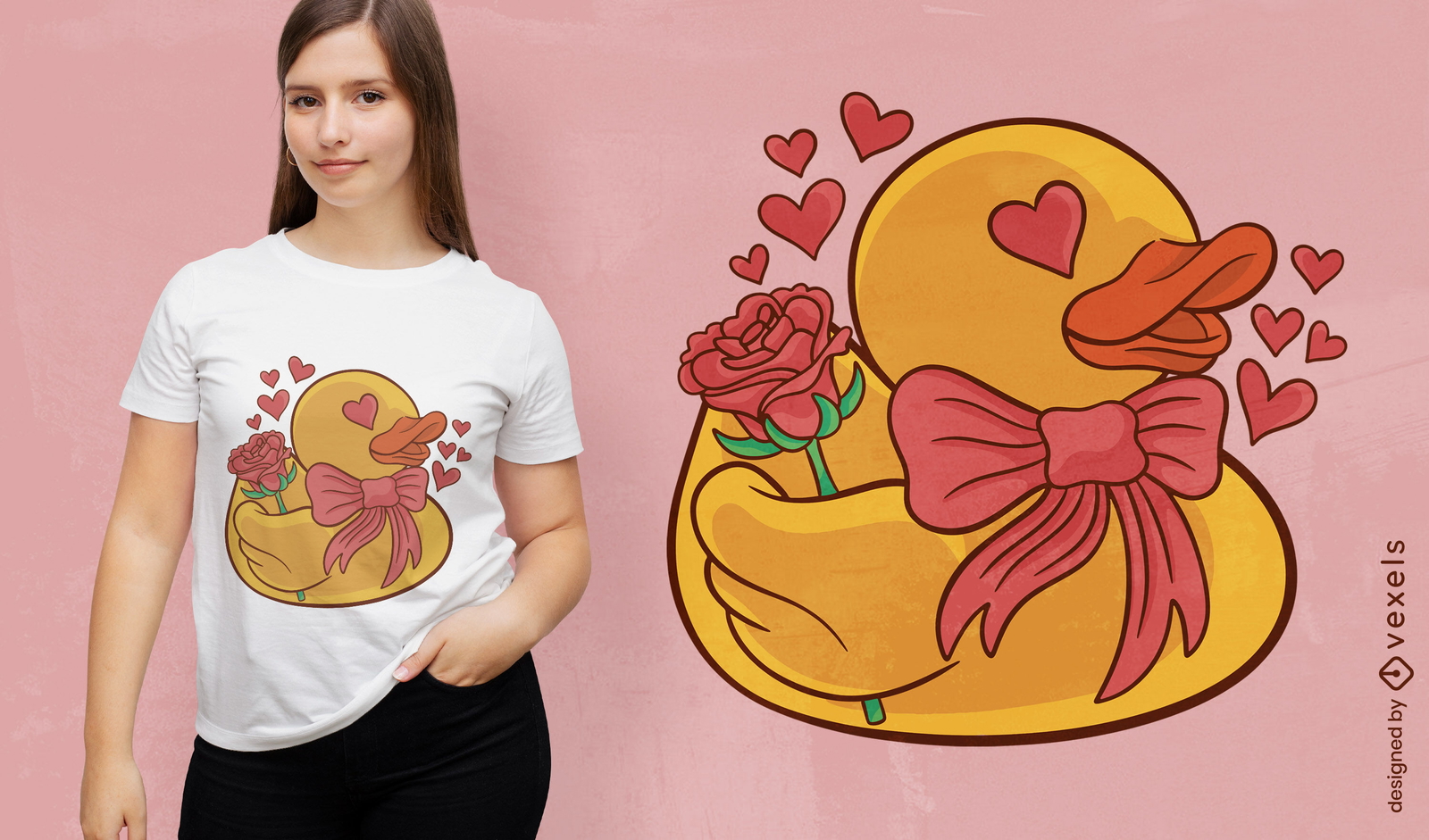 Rubber duck valentines day t-shirt design