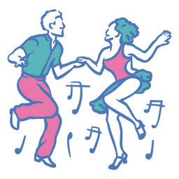 Couple Dancing With Music Notes PNG & SVG Design For T-Shirts