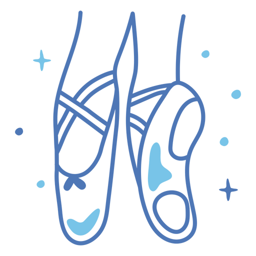 Pair of ballet shoes with sparkles PNG Design