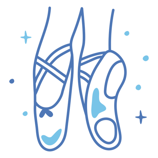 Par de zapatillas de ballet con destellos. Diseño PNG