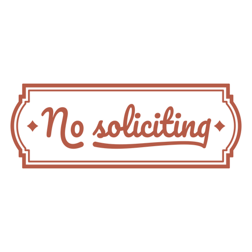No soliciting brown label PNG Design