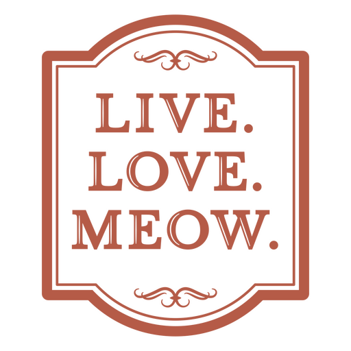 Logotipo de miau de amor ao vivo Desenho PNG