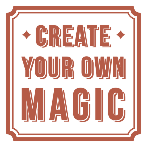 Crea tu propia etiqueta marrón mágica Diseño PNG