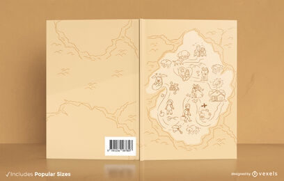 Design de capa de livro de mapa de vida KDP