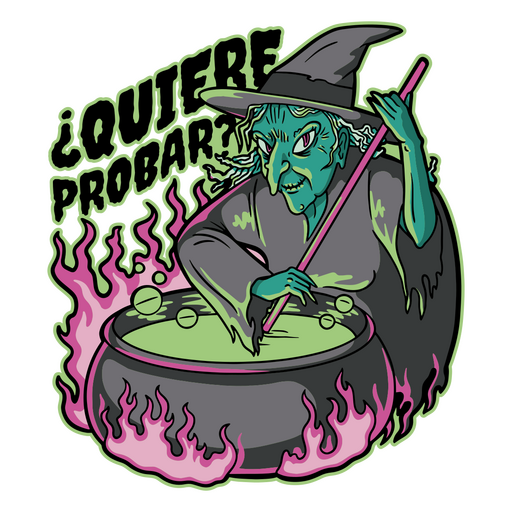 Image of a witch with a potion in her hand PNG Design