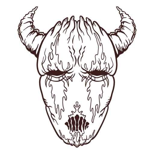 Demon head with horns PNG Design