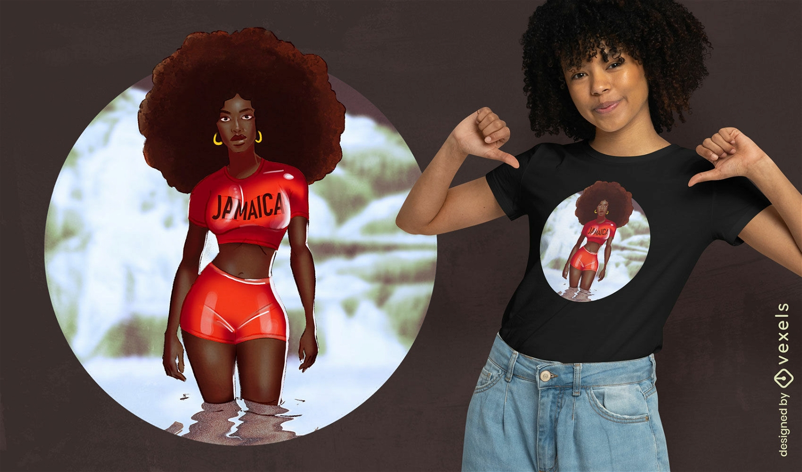 Jamaican girl t-shirt design