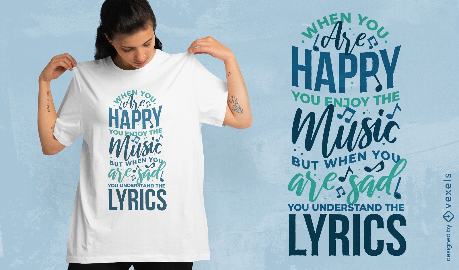 Enjoy the music lettering t-shirt design