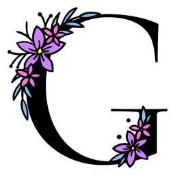 Purple Flowers On The Letter G PNG & SVG Design For T-Shirts