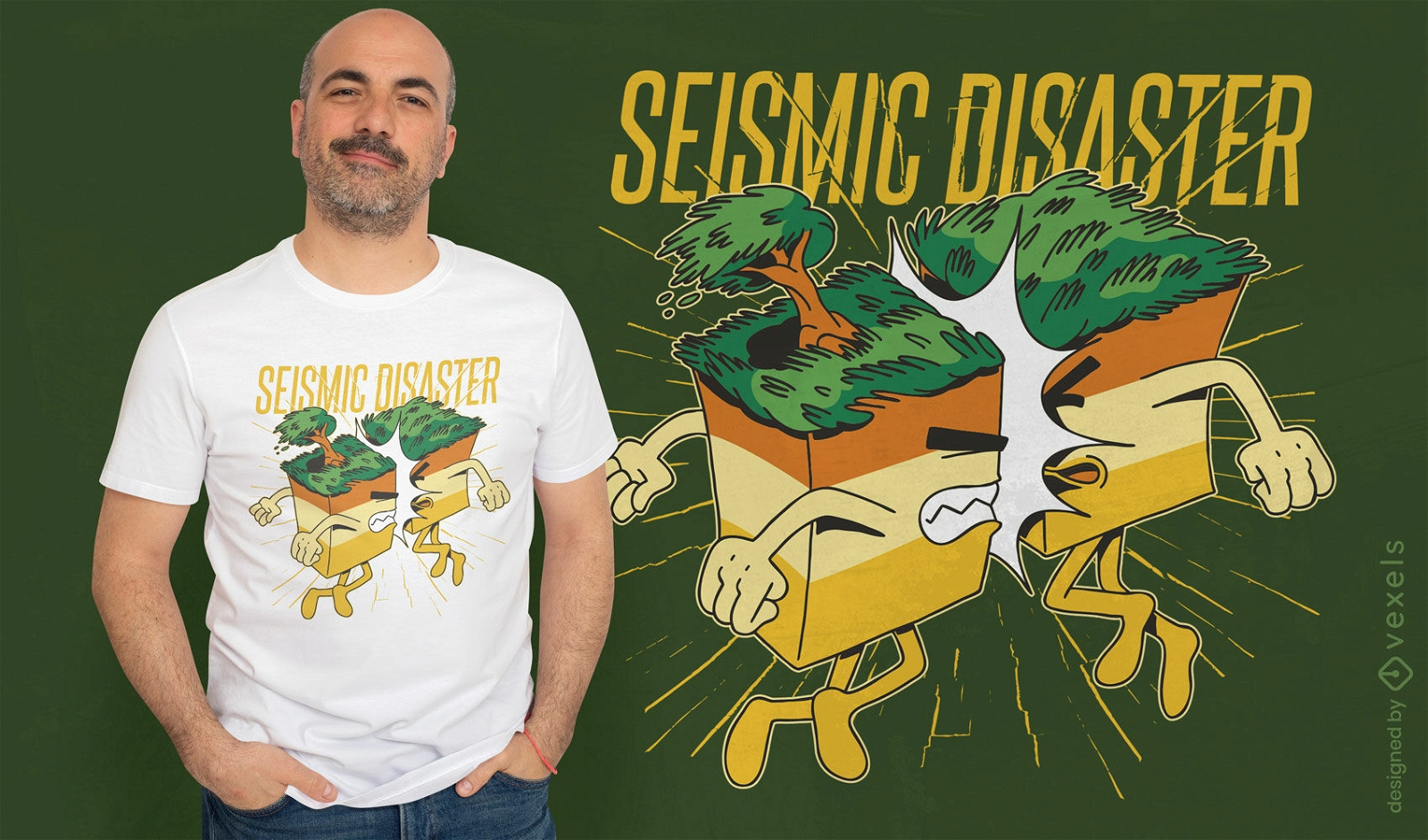 Tectonic plates bumping t-shirt design