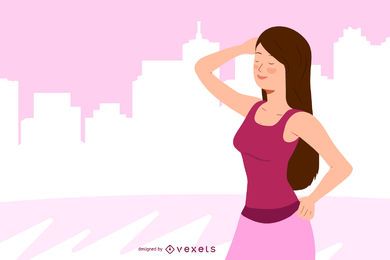 Conjunto de vetores de estilo de vida de menina 3.