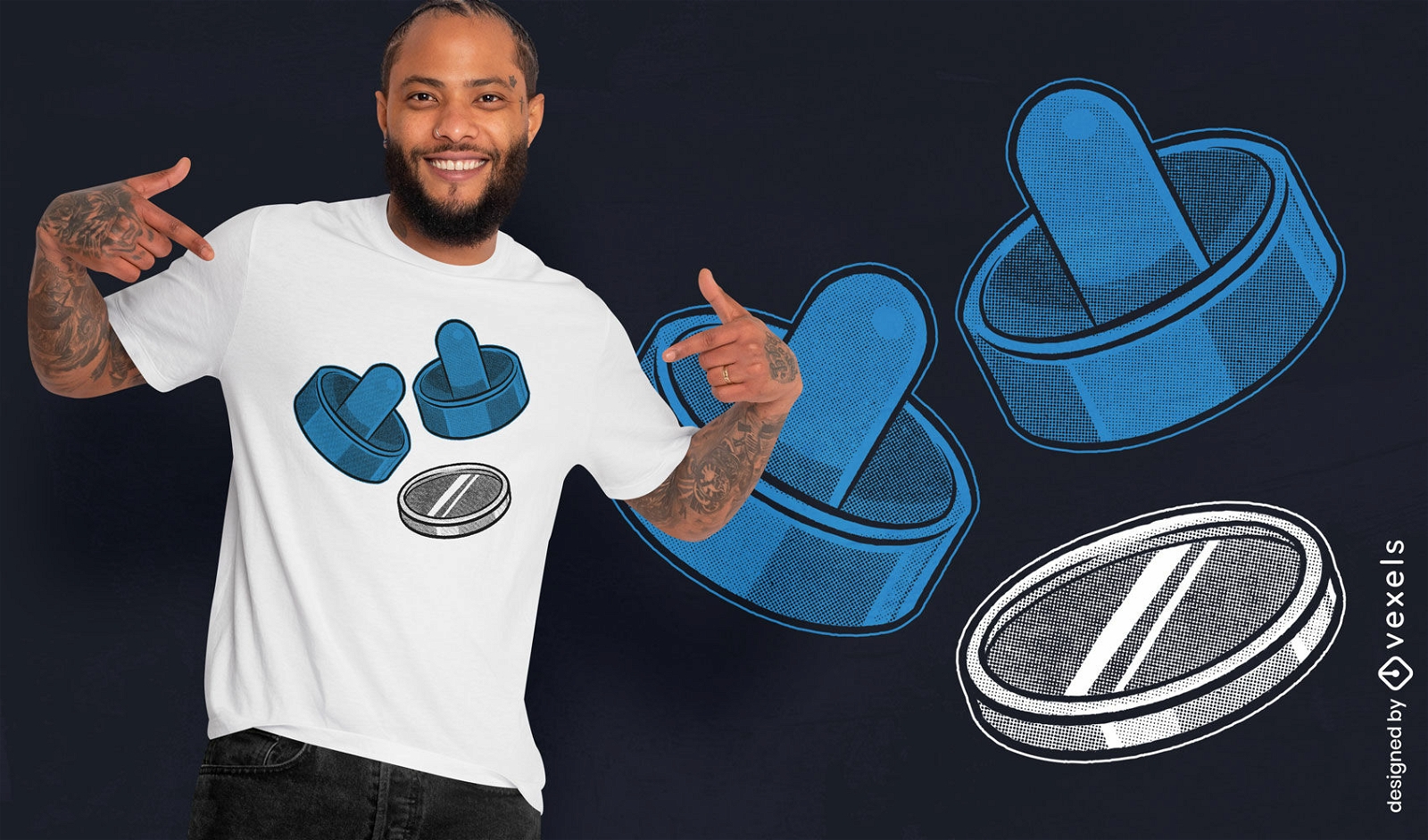 T-Shirt-Design für Air-Hockey-Spielstücke