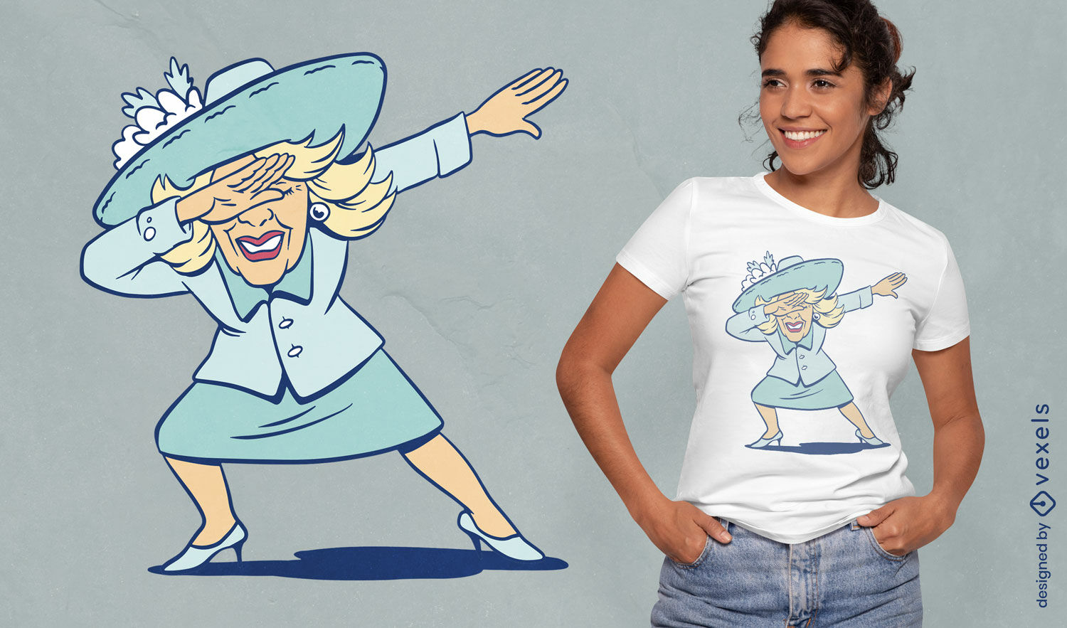 Diseño de camiseta de dabbing de la reina Camilla