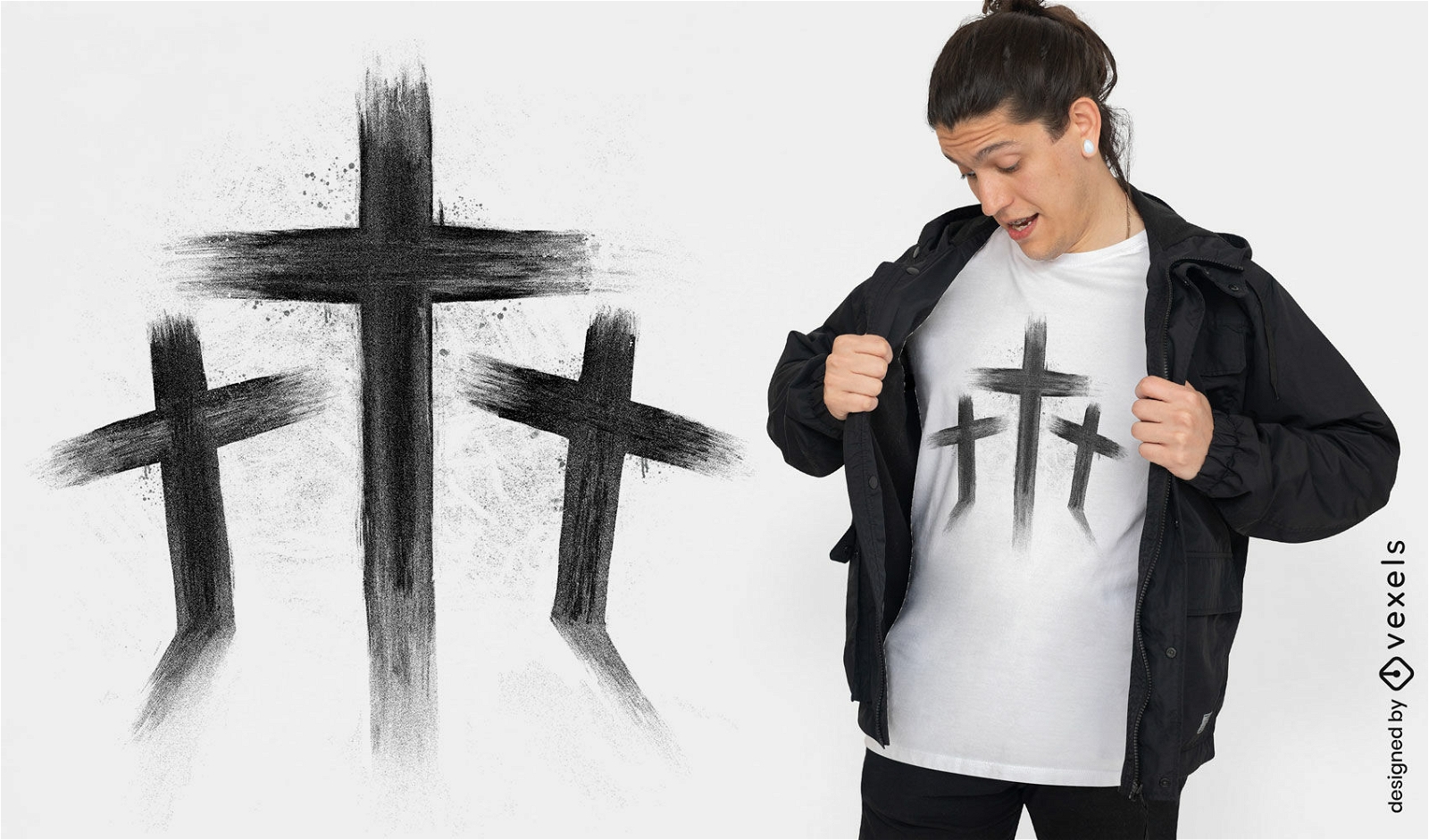 Grunge crosses t-shirt design