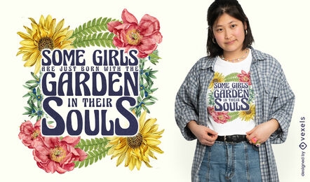 Design de camiseta de citação de meninas de jardinagem