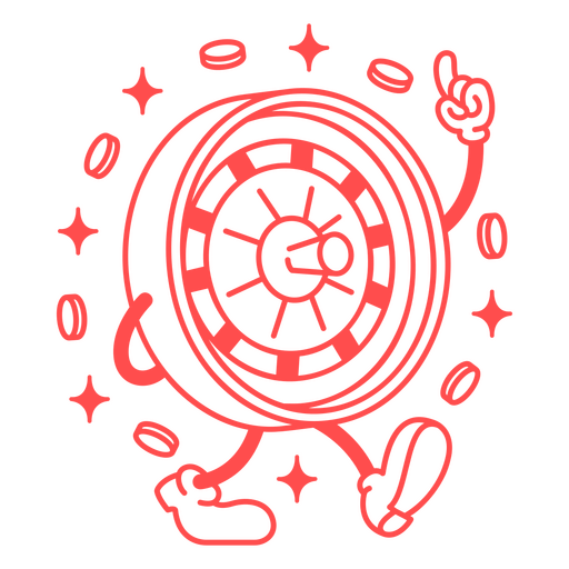 Ícone vermelho de uma roda de caça-níqueis Desenho PNG
